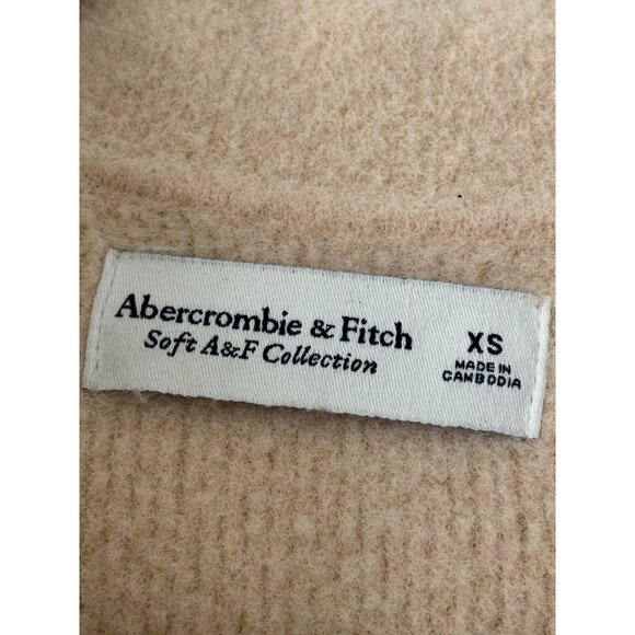 Abercrombie & Fitch Soft A&F Collection Semi Cropped XS Beige Collared Sweater - Picture 7 of 15